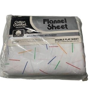 New Vtg Flannel Sheet Flat Sheet Chrome Antics Double Flat Sheet BNWOT sealed